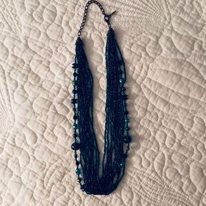Teal beaded necklace